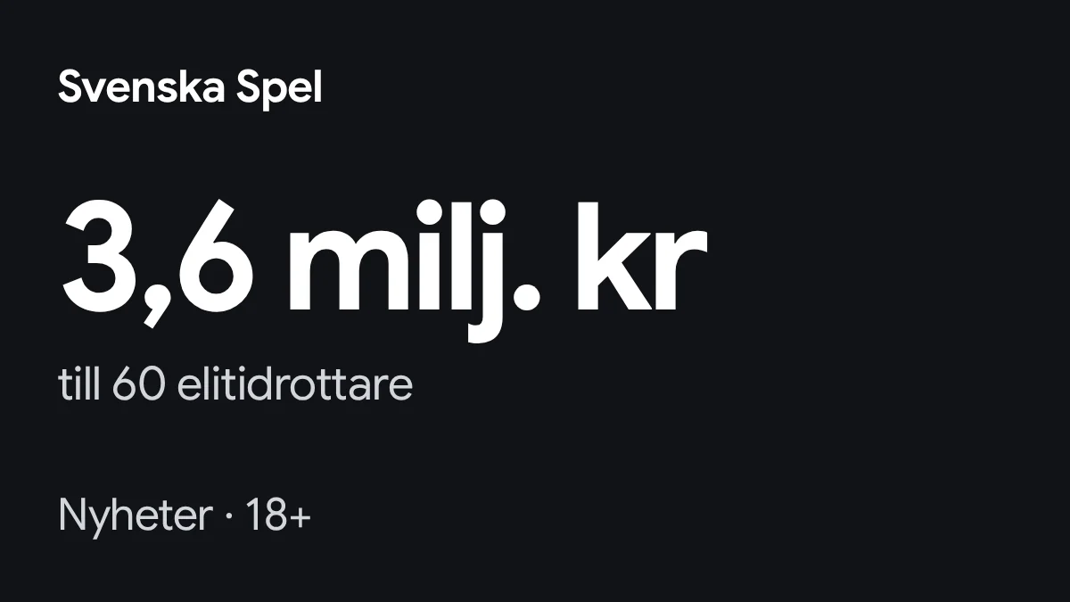 3,6 milj. kr till 60 elitidrottare