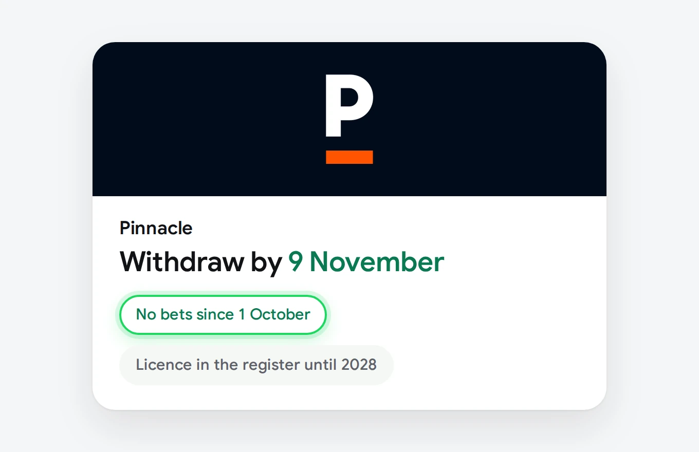 Pinnacle: withdraw by 9 November