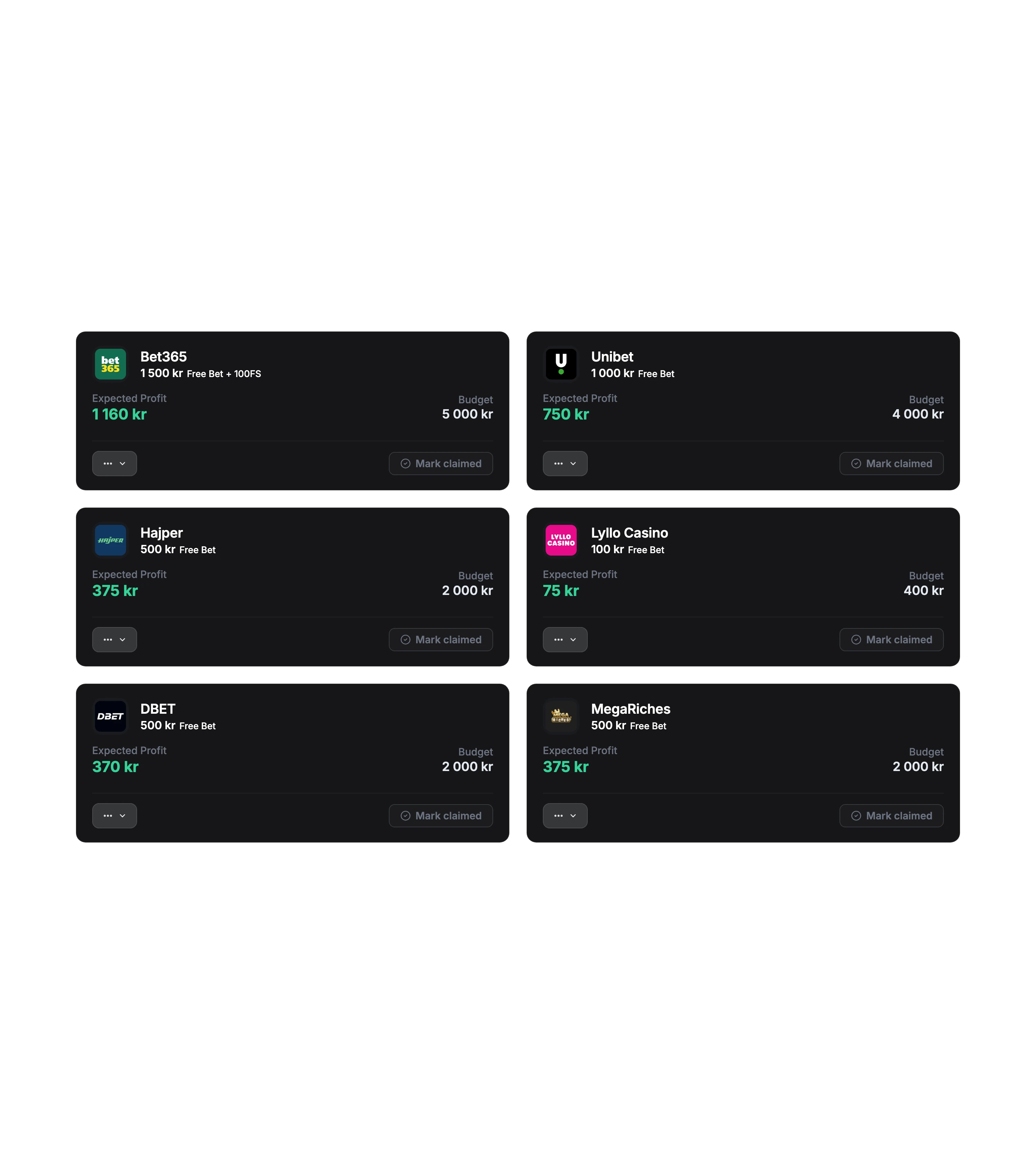 Gratis verktyg, kalkylator, bonus-lista och guldboost