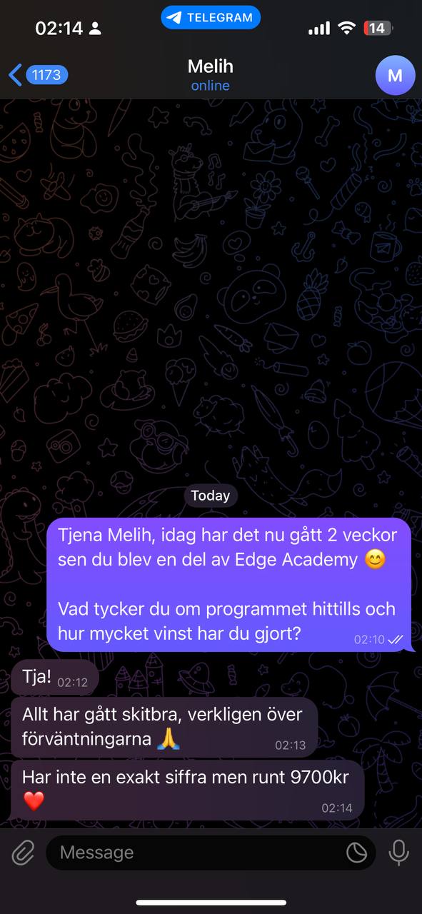 Melih 14-dagars checkup skärmbild